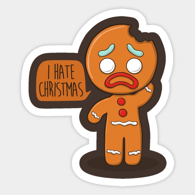 I hate christmas Sticker by Melonseta